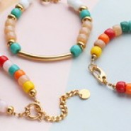 New 5 July - Rondelle Glass beads in warm summer colors