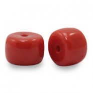 Rondelle Glass beads 8mm Maroon red