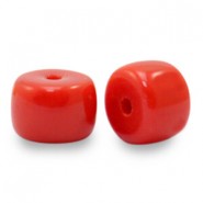 Glasperlen 8mm Rondellen Candy red