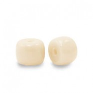 Rondellen 6mm glaskralen Beige