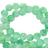 Glaskralen gemêleerd 4mm Bleached aqua blue
