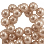 Top quality glass pearl beads 8mm Light brown