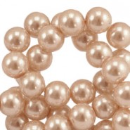 Top quality glass pearl beads 8mm Cream peach