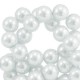 Top quality glass pearl beads 8mm White