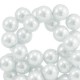 Top quality glass pearl beads 4mm White