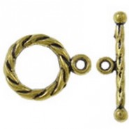 Metal Toggle clasp 11x15mm - Antique gold